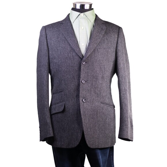 H&M Mens Gray wool Blazer 2 Button Sports Coat Suit Jacket Notch Lapel 40 - Picture 2 of 12